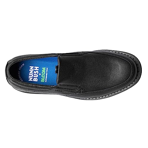 Nunn Bush Men's Otto Moccasin Toe Slip on Leather Loafer with Lightweight Sole, Black, 10