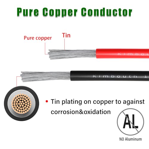 10 Gauge Marine Wire Tinned Copper Boat Cable, Standard USA OFC Oxygen Free Copper Wire for Automotive Boat Speakers Solar Outdoors (10 Gauge 30FT Red+30FT Black)