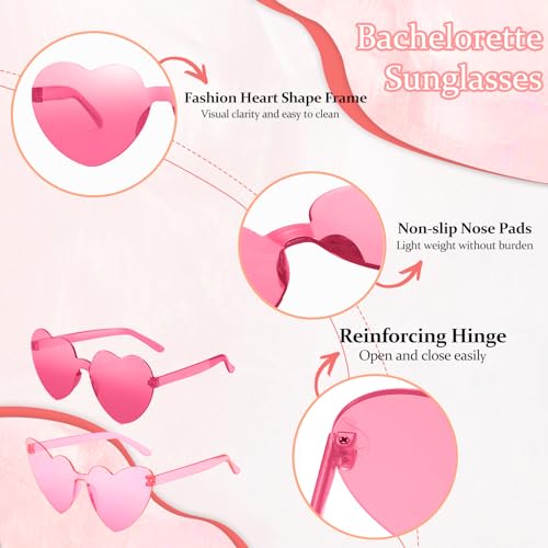 Salfboy 100 Pairs Heart Shaped Sunglasses for Women Heart Sunglasses Bulk Cat Eye Glasses for Bachelorette Party Favors