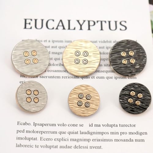 5 Pcs/Lot Gold Metal Button Cloth Buttons Round Scrapbook Decoration(Yellow,25mm)