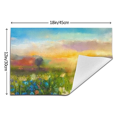 Turtle Table Placemats for Dining Table Ocean Style Set of 4 Washable 12x18 Inch PVC Placemats Kitchen Decor Non Slip Heat-Resistant Washable Table Mats Durable Placemats
