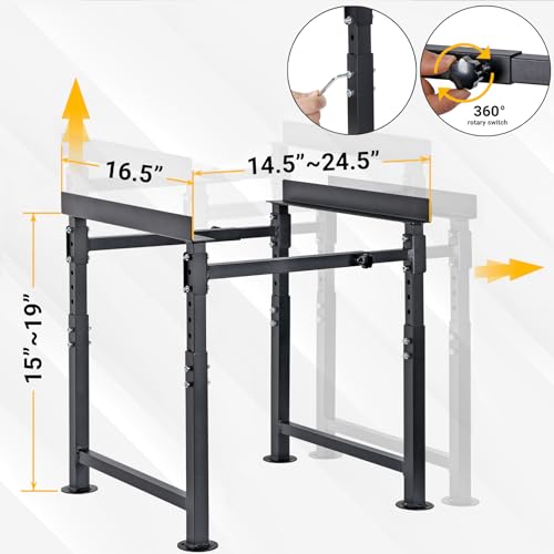 Neorexon Adjustable Metal Hive Stand, Sturdy Beehive Stand Adjustable Height 15” - 19” & Adjustable Width 14.5” - 24.5”, Easy to Assemble Bee Stand for Beekeeping