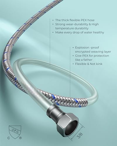 FORIOUS Antique Black Bathroom Faucets, Bathroom Sink Faucet Two Handle 3 Hole, Widespread Matte Black Bathroom Faucet with Metal Pop-up Drain & Supply Lines for 6''-12'' Sink, Farmhouse, Vanity