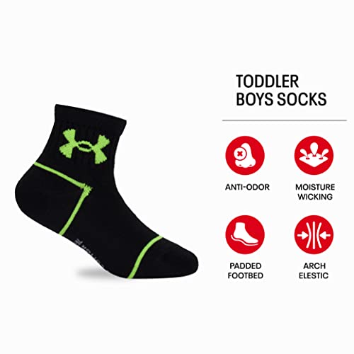 Under Armour Baby Boys Multi Pack Future Boss Essential Quarter Sock, Extreme Green, 12-24 Months