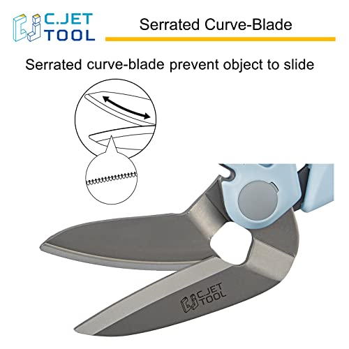 C.JET TOOL 10" Heavy Duty Scissors, Carpet Cutter, Industrial Scissors, Multipurpose, Scissors for Carpet, Cardboard, Leather, Pruning, Gardening, Professional Soft Grip Stainless Steel (Black)