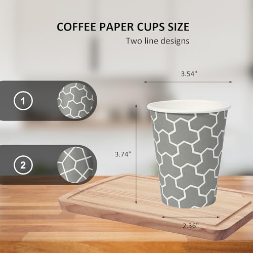 Huifany Coffee Cups 12 oz Paper Cups 240 Count, Disposable Coffee Cups, Hot/Cold Beverage Drinking Cups for Water, Coffee, Tea, Juice