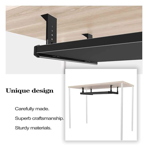 FRMSAET Sliding Keyboard Drawer Tray Hardware 12/14/16/18 inches Slides Heavy Duty Metal Slides Keyboard Slides Mounting Accessories/Ideal for Under Desk Kitchen Cabinet Drawer (12 inches, Black)