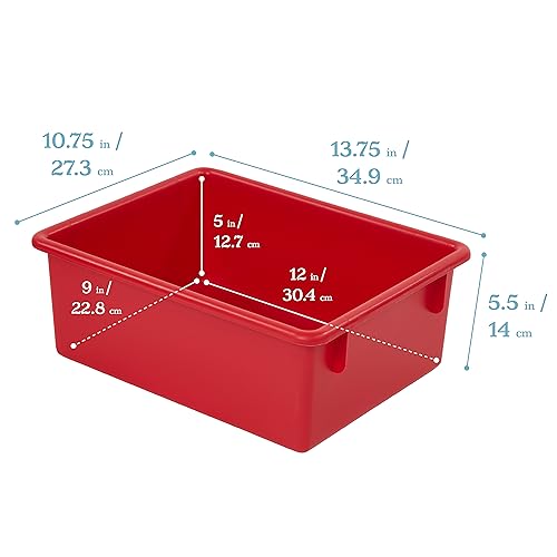 ECR4Kids Letter Size Deep Tray with Lid, Storage Bin, Assorted, 10-Piece