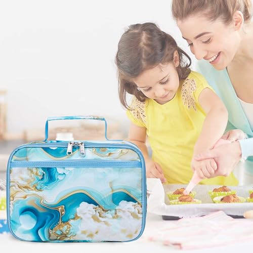 Kids Girls Lunch Bag Insulated Lunch Box for school Lunch Cooler Organizer School Kids Lunch Tote (purple butterfly)