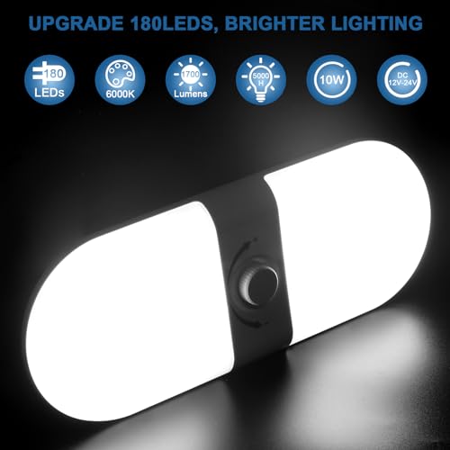 Daweir RV Lights Interior Dimmable 3 Color 12-24V LED RV Ceiling Light Dome Switch for Car/RV/Trailer/Camping/Boat(Warm Cool Natural White) 2Pack