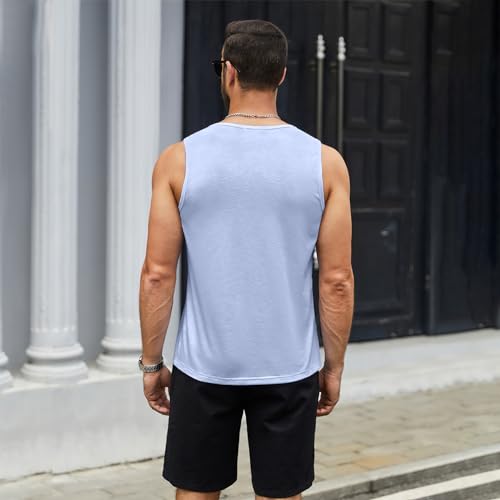 hawalili Men's 2 Pack Workout Tank Top Sleeveless Casual Running Gym Muscle Bodybuilding Casual Tees Black/Army Green,S