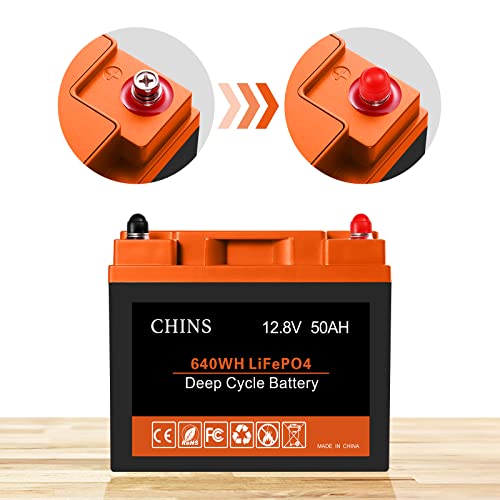 CHINS LiFePO4 Battery 12V 100Ah Lithium Battery | Built-in 100A BMS | 4500+ Cycles, Perfect for Golf Cart, Trolling Motor, Solar, Marine, RV, Home Energy Storage and Off-Grid etc.