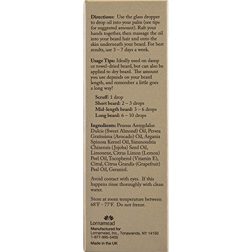 Brisk Beard Grooming Oil Liquid, Citrus for Beard Hair, 1.7 Oz