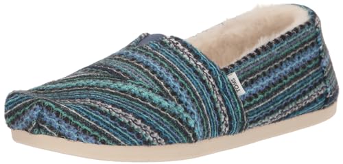 TOMS Women's Alpargata CloudBound Loafer Flat, Navy Multi Embroidered Chenille, 12