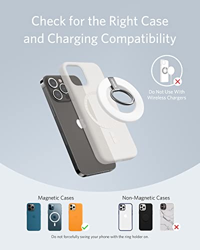 Anker Magnetic Phone Grip, MagGo 610 Ring Holder, Adjustable Kickstand, Only for iPhone 16/16 Plus/16 Pro/16 Pro Max/15/14/13/12 Series