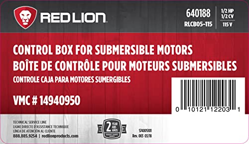 Red Lion RLCB05-115 1/2-HP 115-Volt VMC Control Box for Well Pump, Grey, 640188