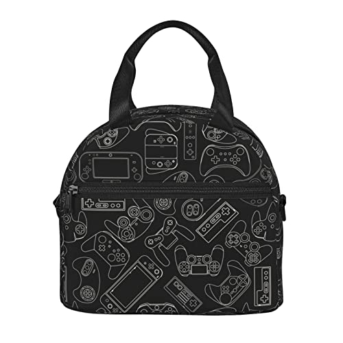 Perinsto Monster Truck Cars Pattern Lunch Bag, Reusable Insulated Lunch Box with Adjustable Shoulder Strap, Eco-friendly Aluminum Foil, 9 x 5 x 7.8 Inches