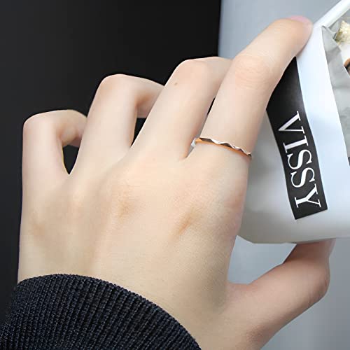 MRENITE 1mm Solid 10kt White Gold Dainty Plain Wedding Band Ring for Women Thin Stackable Ring in White Gold Size 10