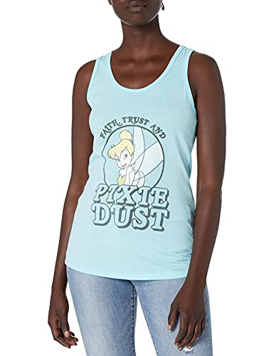 Disney womens Faith Trust Pixie Dust Tinkerbell Racerback Graphic Tank Top T Shirt, Cancun, Small US