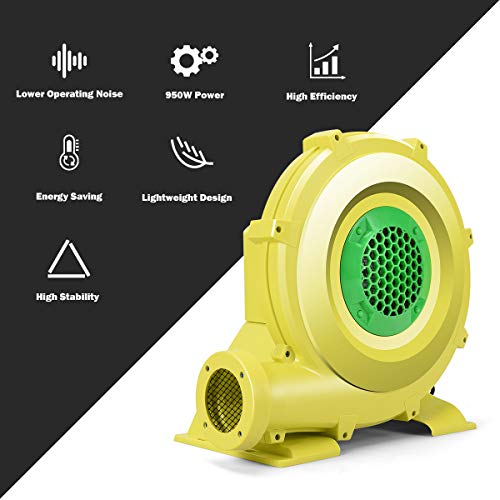 Costzon Air Blower, 1.0HP Blower for Bounce House, 735W Pump Fan Commercial Inflatable Bouncer Blower, Perfect for Inflatable Bounce House, Jumper, Bouncy Castle, Air Blower for Inflatables