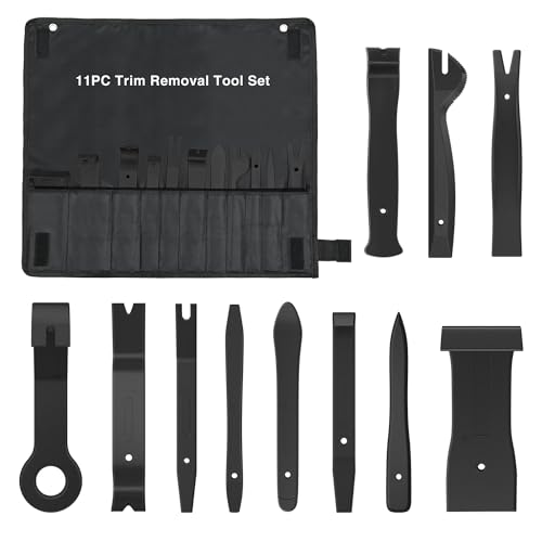 GOOACC 5PCS Auto Trim Removal Tool Kit No-ScratchTool Kit for Car Audio Dash Window Molding Fastener Remover Tool Kit-Black