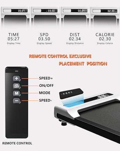 JURITS Walking Pad 2 in 1 for Walking and Jogging, Under Desk Treadmill for Home Office with Remote Control, Portable Walking Pad Treadmill Under Desk, Desk Treadmill in LED Display