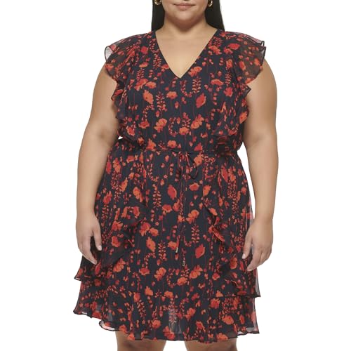 Tommy Hilfiger Women's Dress Plus Size,Grenadine Multi,12W