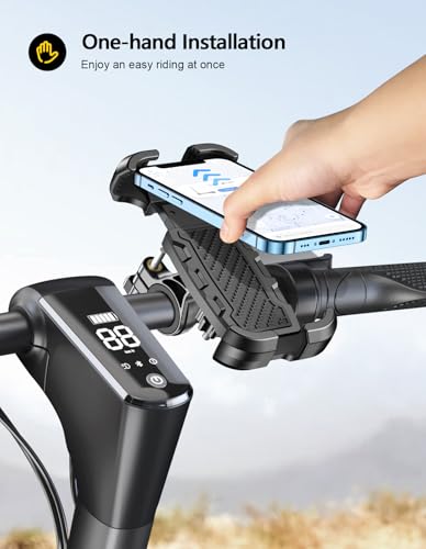Viccux Motorcycle Phone Mount, Upgrade [Never Fall Off] [0 Shake] Bike Phone Mount, [3s Put & Take] 360° Rotatable Phone Holder for Motorcycle Bike Bicycle Scooter Compatible with Cellphones 4.7-6.8”