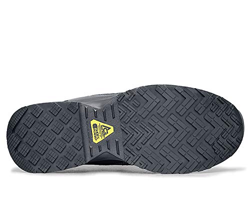 Shoes for Crews Piston Low, Men's, Women's, Unisex Soft Toe Slip Resistant Work Shoes, Water Resistant, Black, Men's 7.5 / Women's 9 Wide