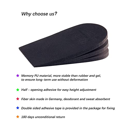 SIIHEA Adjustable Heel Lifts for Shoes, 1/4'' Height Increase Insoles for Achilles Tendonitis, Heel Pain, Leg Length Discrepancy, Plantar Fasciitis, Shoe Lifts (Medium (Pack of 1), Black)