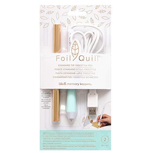 We R Memory Keepers Foil Quill Fine Tip Freestyle Pen, Make Custom Designs For Planners, Journals, Cards, Scrapbook Pages, and More, Heat-resistant Grip, On-the-go USB Plug, Craft Projects
