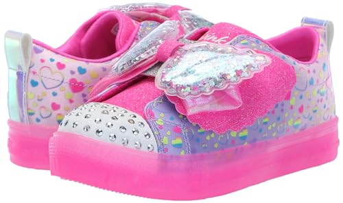 Skechers Girls Shuffle Brights Sneaker, Pink/Multi, 13.5 Little Kid