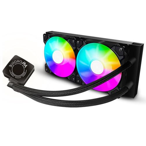 CPU Liquid Cooler CPU Water Cooler 240mm Aio CPU Cooler Liquid CPU Cooling, Compatible with AMD Intel LGA RGB - Black