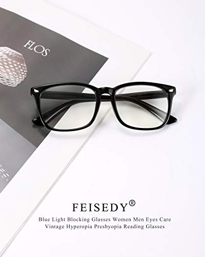 FEISEDY Vintage Reading Blue Light Blocking Glasses Women Men Hyperopia Presbyopia Reader Glasses B2519