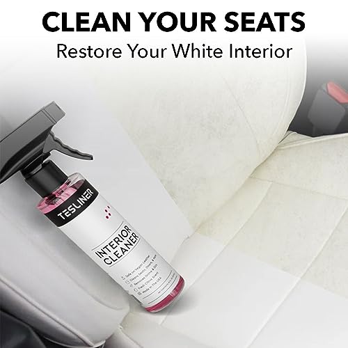 Tesla Seat Cleaner & Stain Remover - Biodegradable, Safe on Vegan Leather, Interior Tesla Cleaning Products for Seats, Dash, Console, Doors | Tesla Model 3 Y S X Car Accessories for 2023 & 2024