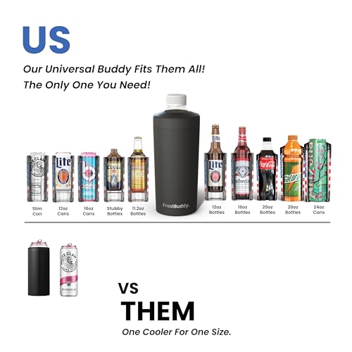 Universal Buddy XL Can Cooler by Frost Buddy - Fits 12-ounce, 16-ounce, 20-ounce, and 24-ounce Cans and Bottles - Keep Your Drinks Refreshingly Chilled for over 12 hours, Mademoiselle