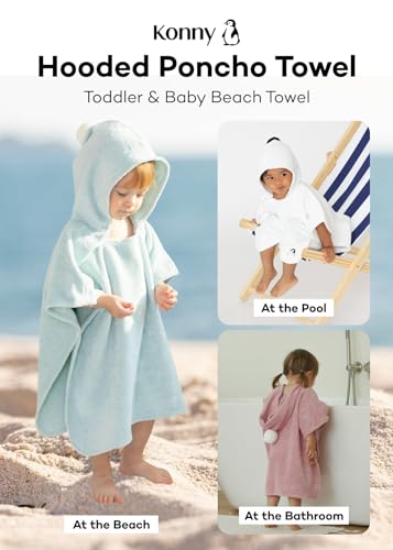 Konny Baby Hooded Towel: Rayon from Bamboo Cotton Baby Towel Hooded Poncho, Oeko-TEX, Ultra Soft & Quick-Dry, Girls, Babies, Newborn Boys, Toddler (Beige, Small)