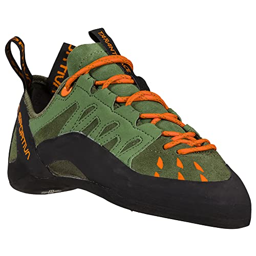 La Sportiva Men's Tarantulace Rock Climbing Shoes, Olive/Tiger, 7.5