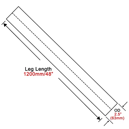 2.5 Inch Straight Pipe Stainless Steel T304 Tubing Piping 16 Gauge 48 Inch Long 2.5" OD Tailpipe DIY Pipe, Pack of 2