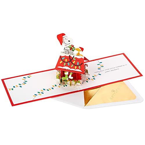 Hallmark Paper Wonder Peanuts Displayable Pop Up Christmas Card with Light and Sound (Charlie Brown Christmas Tree, Plays Christmastime is Here)