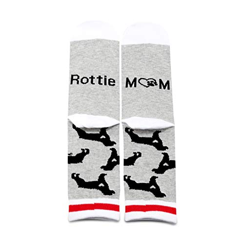 PXTIDY Rottie Mama Gifts 2 Pairs Rottie Mom Crew Socks Rottweiler Lover Owner Gifts Dog Mom Gift Rottweiler Rottie Mama Dog Socks for Women (Rottie Mom)