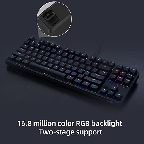 IROK FE87/104 RGB Mechanical Keyboard, Hot Swappable Gaming Keyboard, Customizable Backlit, Magnet Upper Cover Type-C Wired Keyboard for Mac Windows-Black/Brown Switch