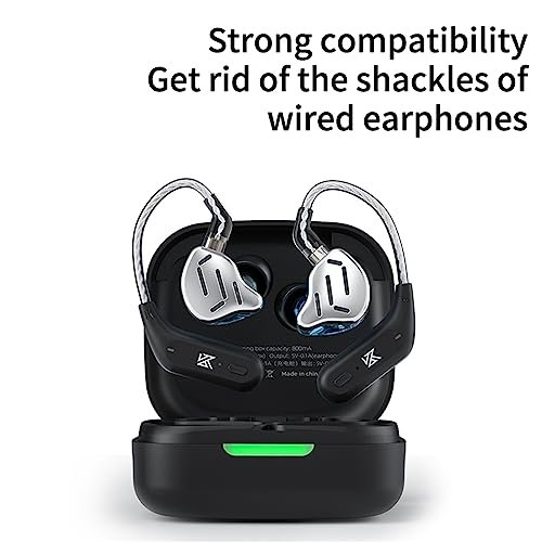 YINYOO KZ AZ09 Bluetooth 5.2 Upgraded Cable, KZ ZS10 PRO Wireless Adapter C-pins for ZSN PRO/ZSN PRO-X/zs12 pro x/ZS10 PRO X/EDX PRO/ZAR/AS16 PRO/PR2/ZS10 PRO 2/DQS/C10/CRA cca (Cpins, Black)