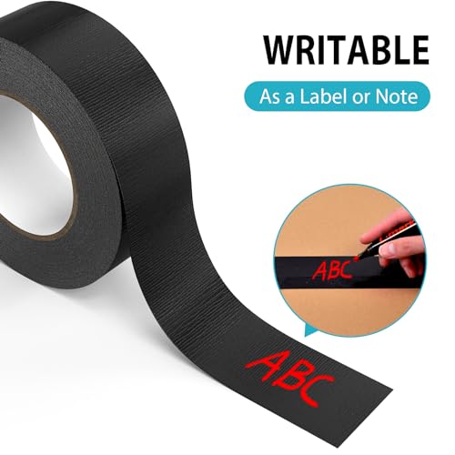 360Tronics Heavy Duty Black Duct Tape 2 Inch x 30 Yard, All-Weather Tearable Multi-Purpose Repair Tape, Perfect for Packaging, Patching, Crafts and DIY Projects (1-roll Pack)