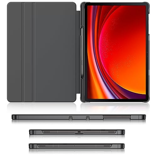 Soke Galaxy Tab S9 Plus/S8+/S7 FE/S7+ Case with S Pen Holder [SM-X810/X816B/X818U/X800/X806/T730/T736B/T970/T975] - Shockproof Stand Folio Case for Samsung Tablet S9+ 2023 12.4",Black