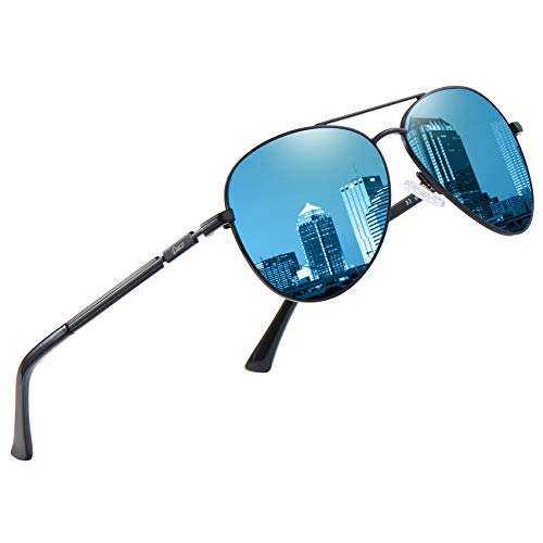 DUCO Aviator Sunglasses for Men Women Vintage Polarized Sun Glasses Mirrored Lens Metal Frame Designer Shades 3025K