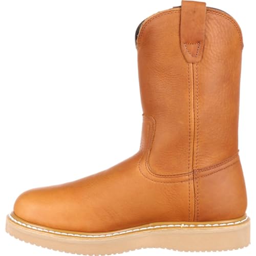 GEORGIA BOOT Wedge Steel Toe Pull On Work Boot, Barracuda Gold, Size 10(W)
