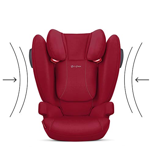 CYBEX Solution B2 fix+ Lux High Back Booster Seat, Lightweight Booster Seat, Secure Latch Installation, Linear Side Impact Protection, Reclining 12-Position Height Adjustable Headrest, Dynamic Red