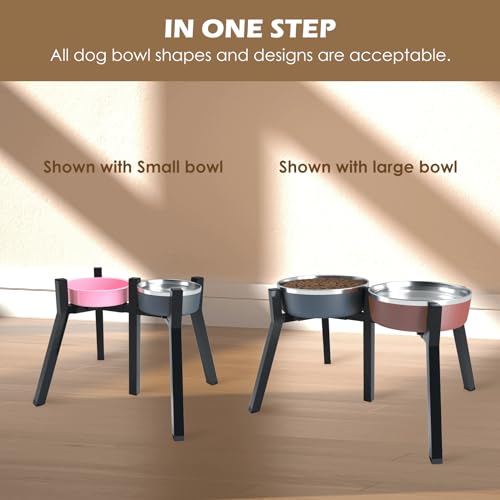 TIDANT Adjustable Raised Dog Bowl Stand for Large & Medium Dogs, 11" Tall Raised Dog Food & Water Bowl Holder, Fits 7-10.6" Wide Bowls, 2-in-1 Design,Elevated Dog Bowl Stand, Bowl Not Included
