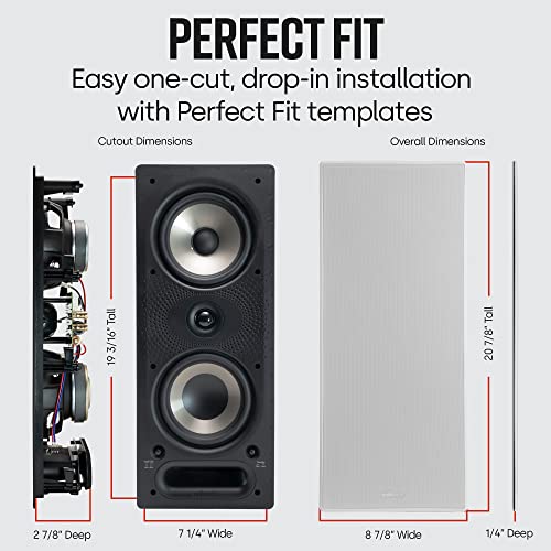 Polk Audio 265-RT 3-Way in-Wall Speaker - The Vanishing Series | Easily Fits in Ceiling/Wall | High-Performance Audio - Use in Front, Rear or as Surrounds | with Power Port & Paintable Grille - Black